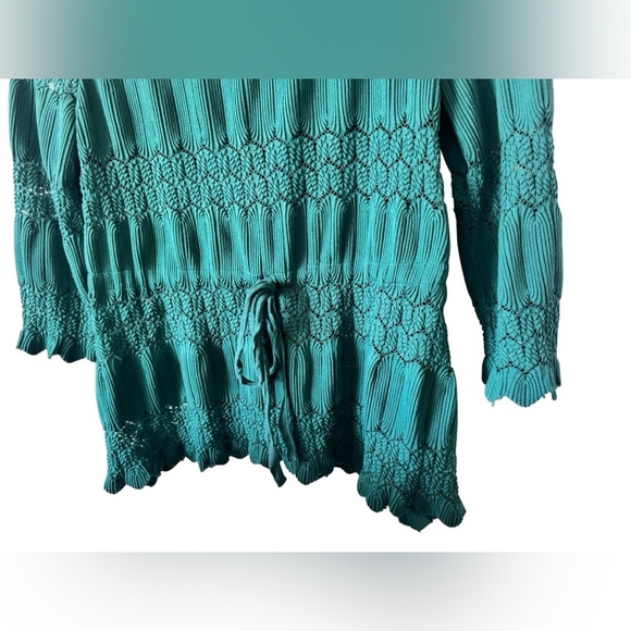 Free People Fire Island Knit Blouse Green Size S - Picture 6 of 14